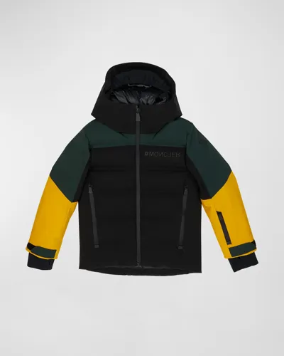 Moncler Kids' Boy's New Montmiral Color Block Jacket In Black