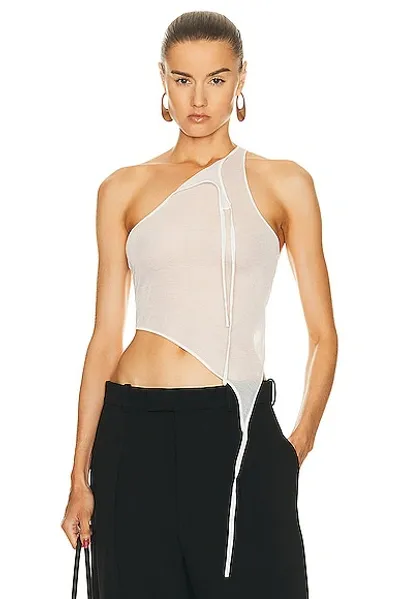 Andreädamo Transparent Knit Tank Top In Ivory