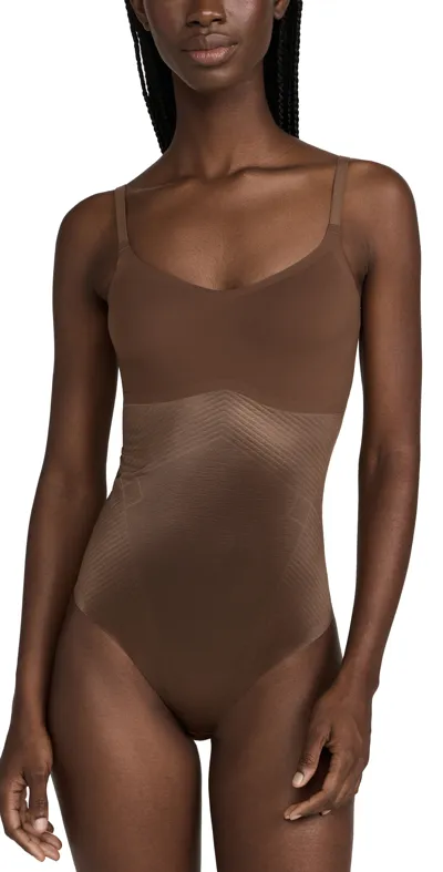 Spanx Cami Thong Bodysuit In Chestnut Brown