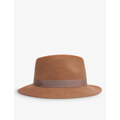 Reiss Camel Ally Wool Fedora Hat