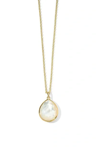 Ippolita 18kt Yellow Gold Rock Candy Medium Teardrop Mother-of-pearl Necklace In Mother Of Pearl