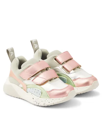 Stella Mccartney Kids' Metallic Leather Sneakers In Multicoloured