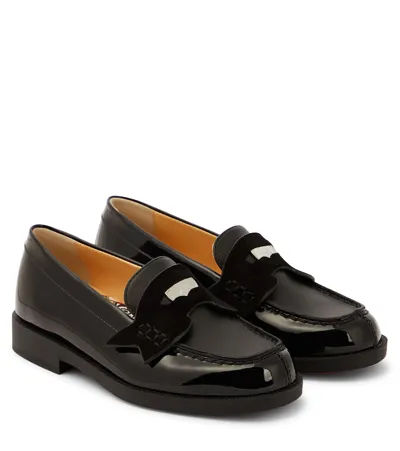 Christian Louboutin Kids' Mini Penny Patent Leather Loafers In Black