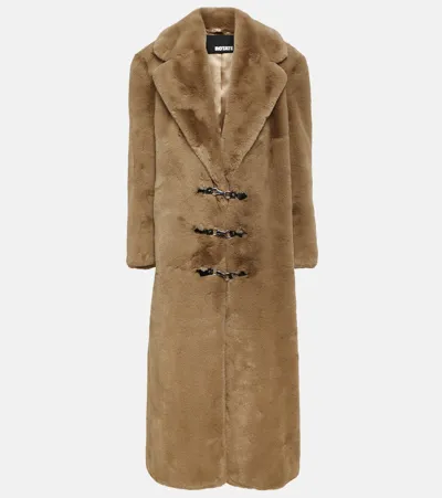 Rotate Birger Christensen Faux Fur Coat In Brown