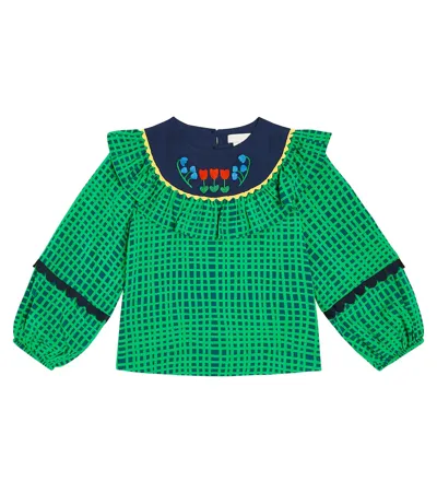 Stella Mccartney Kids' Striped Embroidered Top In Multicoloured