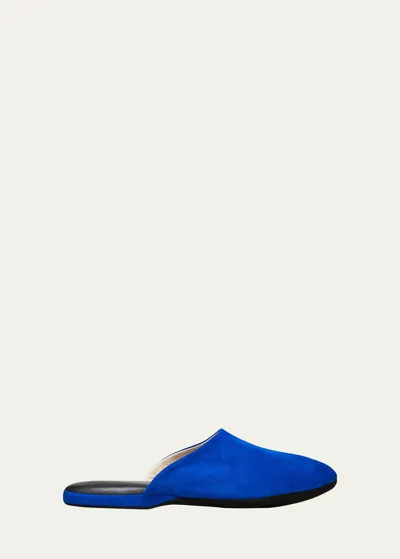 Charvet Men's Suede Slippers In Royal