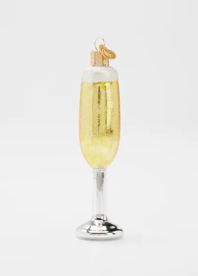 Old World Christmas Champagne Flute Holiday Ornmanent In Multi