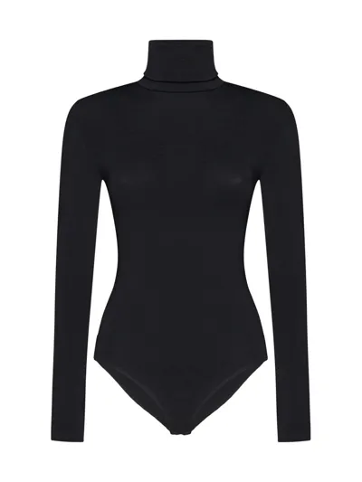 Wolford Roll-neck Long-sleeve Bodysuit In Black