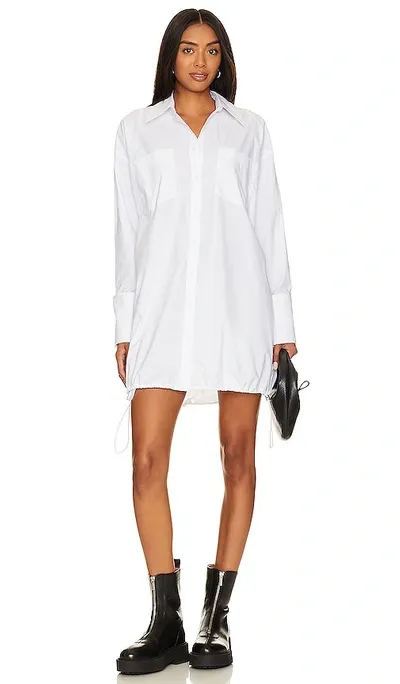 L'academie Parachute Shirt Dress In White