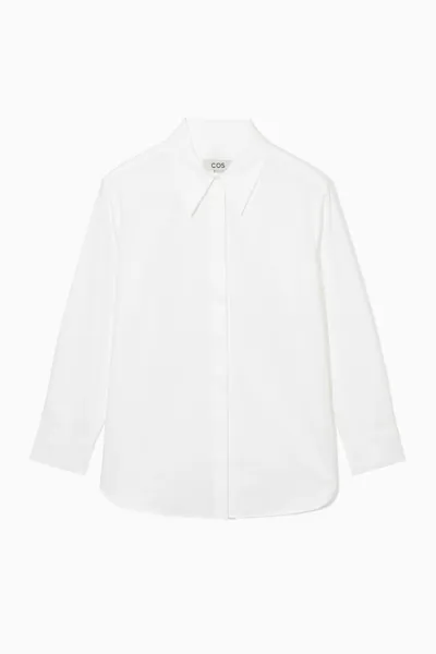 Cos Relaxed Cotton-poplin Shirt In White