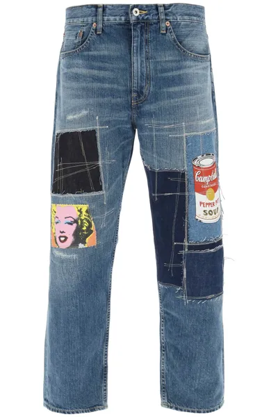 Junya Watanabe Patchwork Denim Pants In Indigo