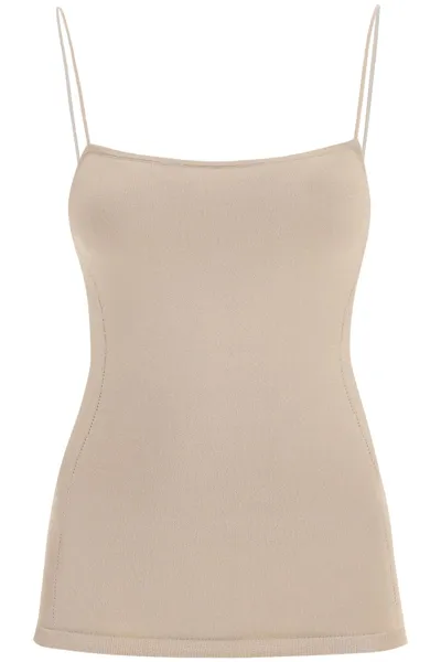 Lemaire Square-neck Spaghetti-strap Tank Top In Beige,grey