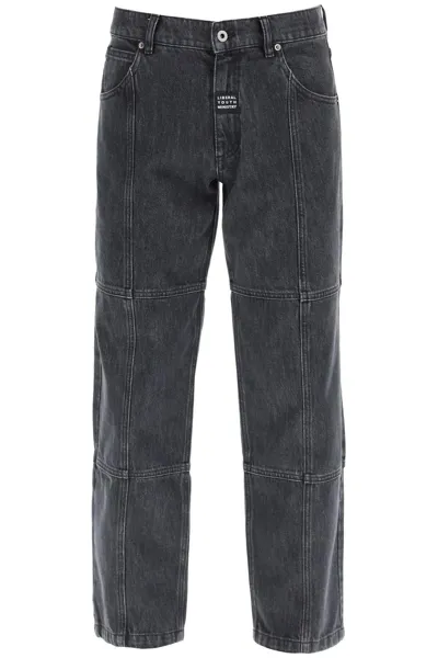 Liberal Youth Ministry Panelled Denim Straight-leg Jeans In Gray