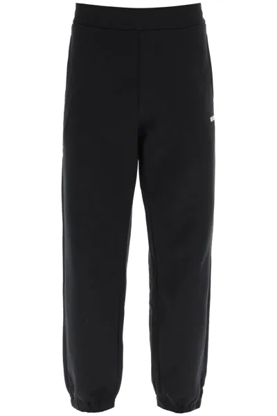 Msgm Rear Logo Print Track Pants In Black