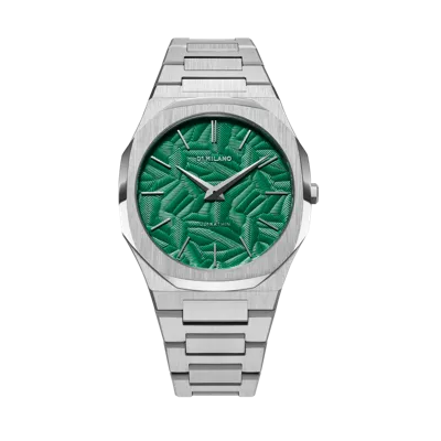 D1 Milano Watch Ultra Thin 40mm In Green/silver