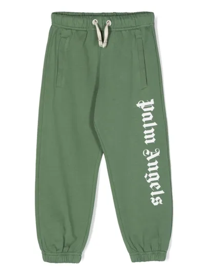 Palm Angels Logo-print Drawstring Track Pants In Green