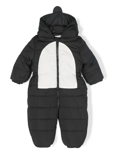 Stella Mccartney Babies' Printed Recycled Nylon Puffer Romper In Black