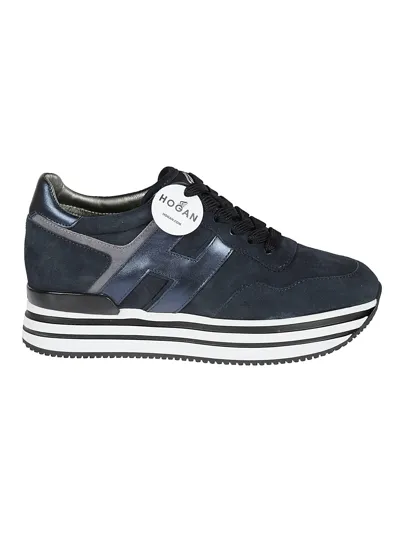 Hogan H483 Midi Platform Sneakers In Blue