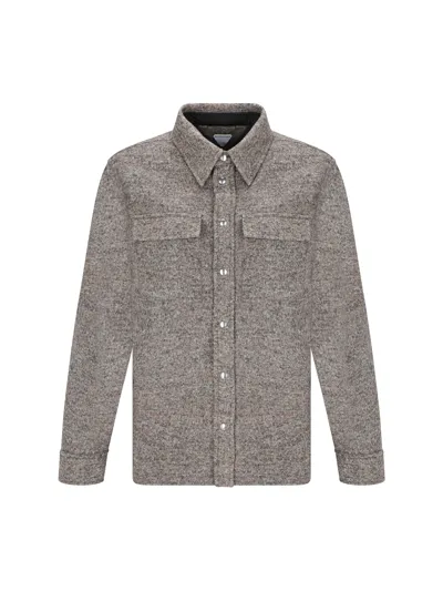 Bottega Veneta Wool-blend Twill Overshirt In Brown