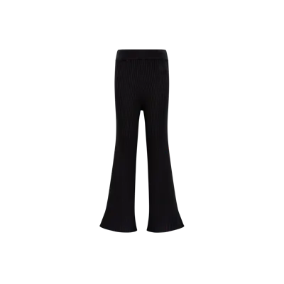 Moncler Kids' Pantalon En Maille De Laine In Black