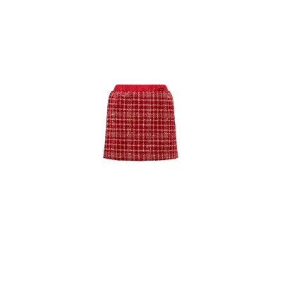 Moncler Kids' Plaid Tweed Skirt Multicolour In Multicolore