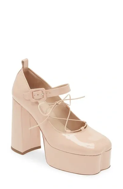 Simone Rocha Heart Patent Leather Ballerina Pumps In Powder