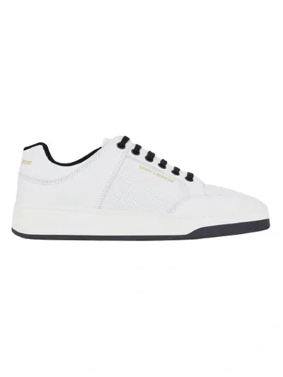 Saint Laurent Sl/61 Low-top Leather Sneakers In White