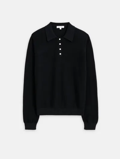 Alex Mill Alice Cashmere Polo Sweater In Black