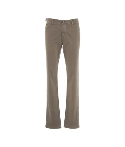 Jacob Cohen Straight Leg Stretched Chinos In Grey