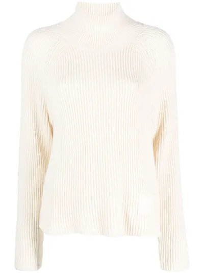 Ami Alexandre Mattiussi Cotton And Wool Blend Turtleneck Sweater In White