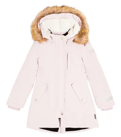 Molo Kids' Peace Faux Fur-trimmed Parka In Pink