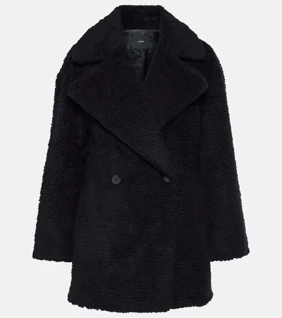 Joseph Sherpa Cacheux Coat In Black