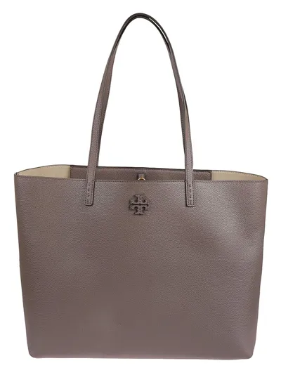 Tory Burch Mcgraw Logo Patch Tote Bag In Brown