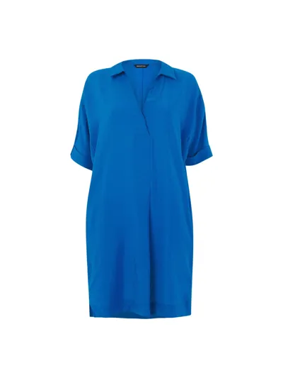 Whistles Womens Blue Melanie V-neck Woven Mini Dress