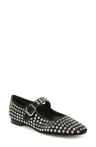 Sam Edelman Michaela Rhinestone Mary Jane Flat In Black