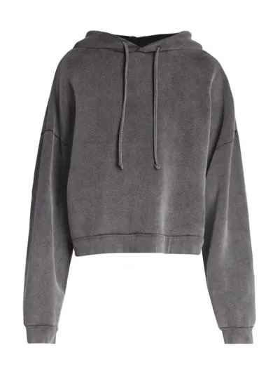 Acne Studios Cotton Hoodie In Faded Black