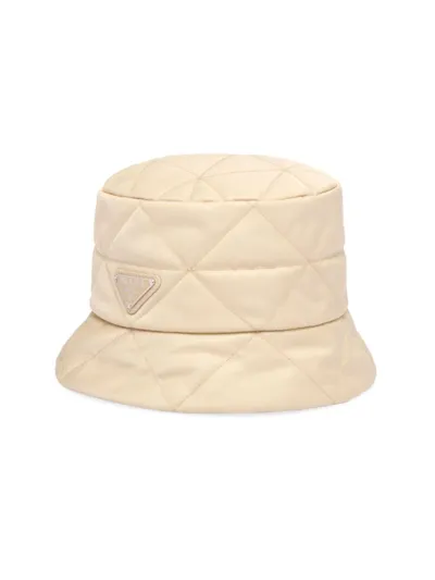 Prada Re-nylon Bucket Hat In Beige Khaki