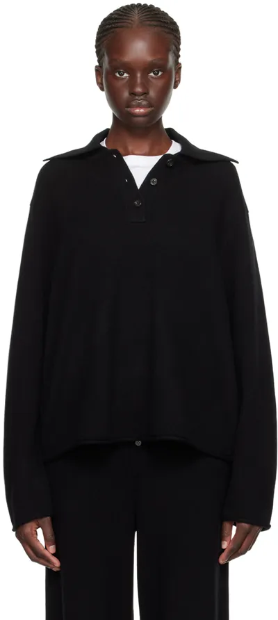 Guest In Residence Everyday Cashmere Polo In Black