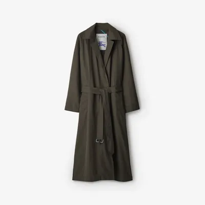 Burberry Check-plaid Reversible Trench Coat In Otter