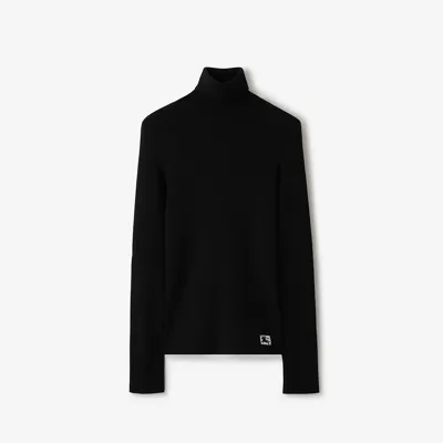 Burberry Ekd Wool Cashmere Turtleneck Sweater In Black