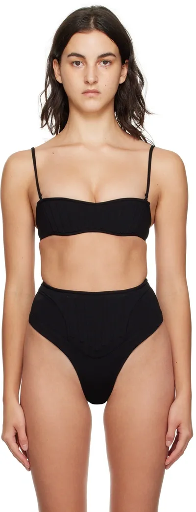 Mugler Black Corset Bikini Top