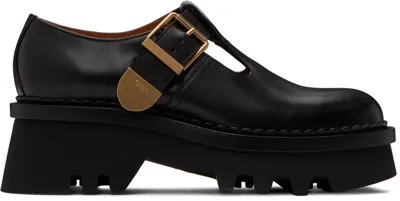 Chloé Owena Mary Jane Buckle Loafers In Black