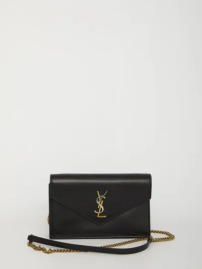 Saint Laurent Cassandre Leather Shoulder Bag In Black