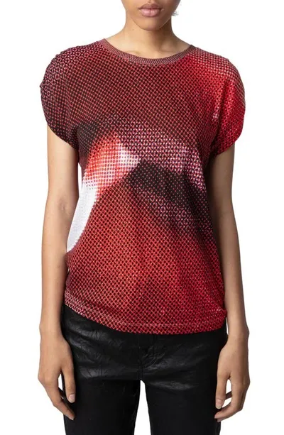 Zadig & Voltaire Unisex Adele Graphic Tee In Red