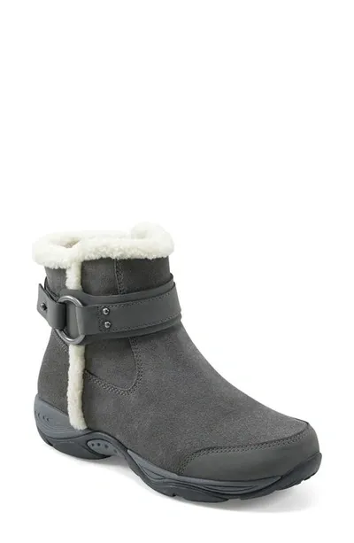 Easy Spirit Elk Womens Suede Cold Weather Shearling Boots In Medium Grey