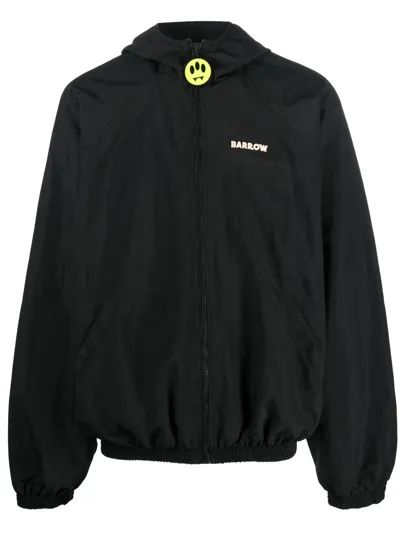 Barrow Logo-patch Hooded Jacket In Black