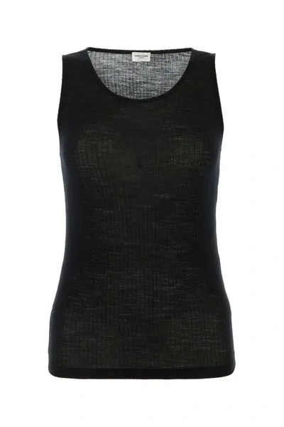 Saint Laurent Undershirt Tank Top In Black