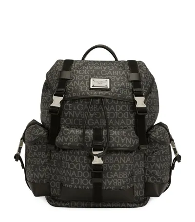 Dolce & Gabbana Logo Plaque Backpack In Black