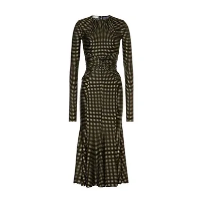 Philosophy Di Lorenzo Serafini Lycra Polka-dot Dress In Brown