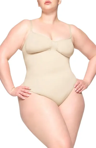 Skims Seamless Sculpt Thong Bodysuit In Neutrals